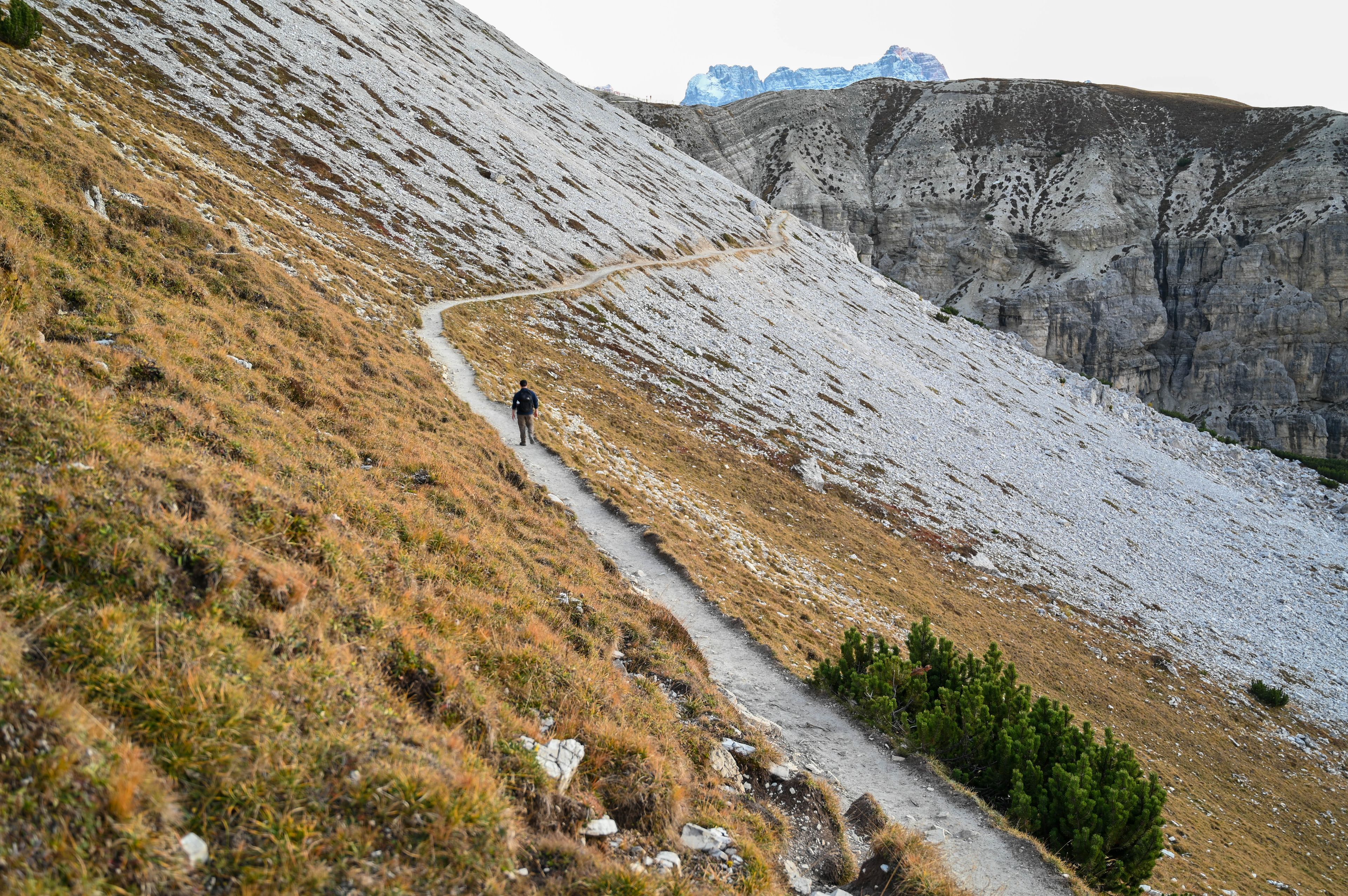 Hiker on a mountain trail