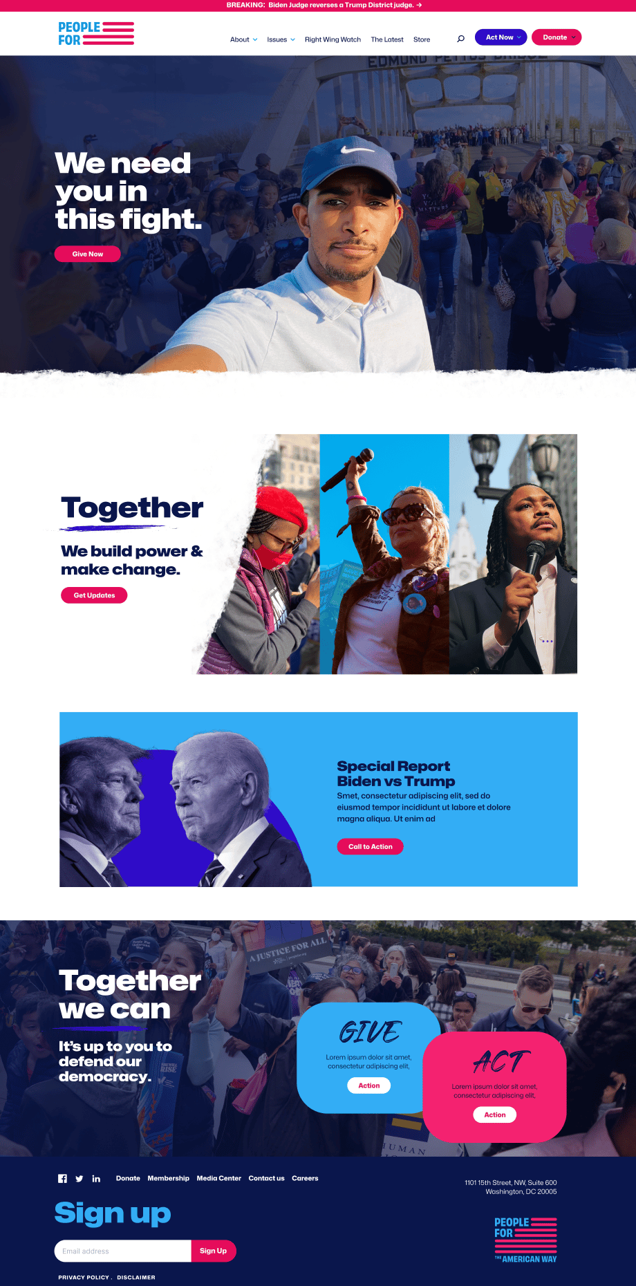 Homepage of peoplefor.org